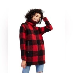 ROOTS Red and Black Checkered Wool Seymour Jacket